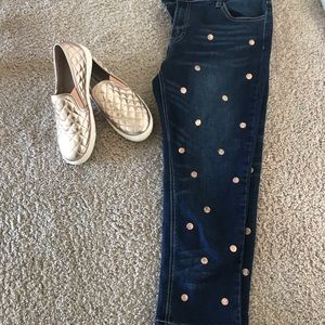 Cropped jeans  12P with rose gold dots
